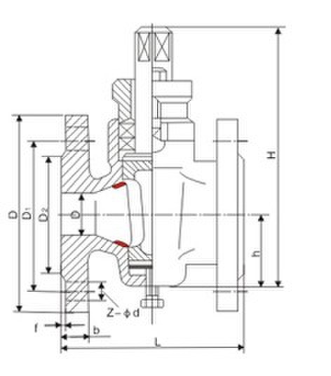 X43W-1.0T��ͨȫ�~���mʽ�����y��Ҫ�B�ӳߴ�D