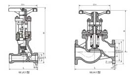 WJ41H��WJ41W �� ���y�ܽ�ֹ�yPN16��PN40���γߴ�D