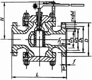 T40H型PN40~PN100給水回轉(zhuǎn)式調(diào)節(jié)閥外形尺寸圖