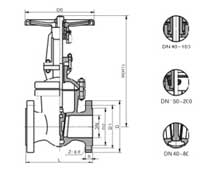 Z41T��Z41W��Z41H��Шʽ�ք��l�yPN16��PN160���γߴ�D